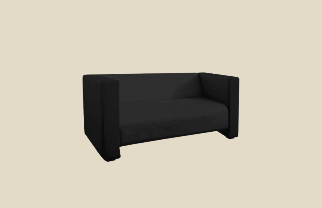 LOUNGESOFA Leder 3er (schwarz)